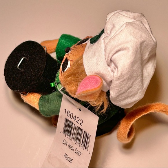 Annalee 6” Irish Chef Mouse with Chef Hat Coat and Shamrock Apron. NWT - Picture 7 of 14